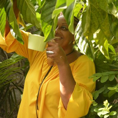 woman drinking herbal tea